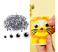 1280 pcs Wiggle Googly Eyes Self Adhesive Black White Sticky Back Wobbly Eyes Plastic Craft Eyes 4mm to 12mm for DIY Scrapbooking Crafts
