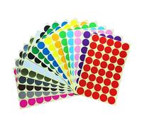 1280 Pieces Coloured Dot Stickers, 25 mm Sticky Round Color Coding Labels, 1" inch Self Adhesive Circle Price Stickers Dot Labels 16 Assorted Colours for Office, School, Calendar, Organizing (2.5 cm)