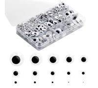 1280Pcs Googly Eyes Self Adhesive, 15 Sizes Mixed Small and Large Wiggle Googly Eyes for Crafting, Scrapbooking and Doll Making, 4-24 mm