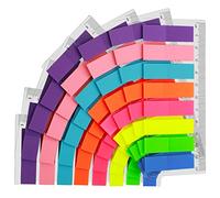 1280Pcs Sticky Index Tabs Flags Set, FANDAMEI Mini Book Tags Sticker for Office School, Translucent Index Flags Pages or Book Markers Revision Tabs, Colored Plastic Index Strips as Reading Notes