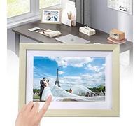 1280x800 HD Touchscreen, Digital Photo Frame 8 Inch Widely IPS Screen, Photo Auto Rotation, Image Preview, Upload Photos/Videos via App, Email, Portrait and Landscape,Beige