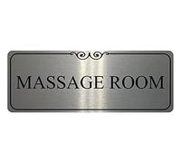 1281 MASSAGE ROOM Metal Aluminium Plaque Sign For House Door Wall Hotel (200x75 mm, Brushed Silver)