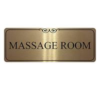 1281 MASSAGE ROOM Metal Aluminium Plaque Sign For House Door Wall Hotel (200x75mm, Brushed Gold)