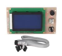 12864 LCD Display Screen, 3D Printer LCD Control Module with Self Encoder Knob, 128x64 Blue Backlit Display for Anet A6 A8 PLUS E12 E16, Includes FC Flat Cables and FR4 PCB Panel