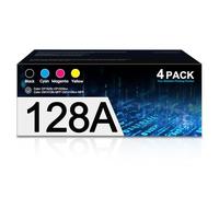 128A Toner Cartridges 4 Pack-High Yield Compatible for HP 128A CE320A CE321A CE322A CE323A Work with Pro CM1415fn CM1415fnw CP1525n CP1525nw Printer (Black Cyan Yellow Magenta)