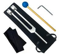 128C Hz Medical-Grade Tuning Fork Instrument with Frequency Conversion Wheels Non-Magnetic Aluminum Alloy (128C Hz, Silver)