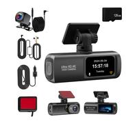 (128G Card) ABS Dash Cam Front Rear Dash Camera 4K/1080P 4K Dash Cam Dash Cam