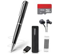 128GB AI Digital Voice Recorder Pen - Voice Activated Audio Recorders, Voice Recording Device with Playback, Portable Taking Device with Noise Reduction, Smart Recorder for Meeting/Course/Lectures