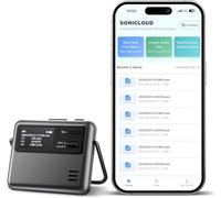 128GB Digital Voice Recorder | Voice Activated | App Controlled | AI Transcription | Portable Dictaphone with MP3 Player, Password Protection, Variable Speed for Lectures & Meetings (1.1 inch Screen)