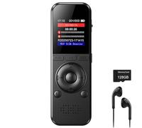 128GB Digital Voice Recorder with Playback Voice Activated Recorder with Noise Reduction A-B Repeat for Lectures Meeting Classes Interviews
