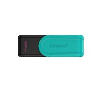 Kingston DataTraveler Exodia S USB Flash Drive - 128GB - USB 3.2 Gen 1 - USB Type A - Black/Turquoise - DTXS/128GB