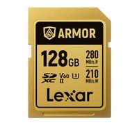 128GB Lexar Armor Gold UHS-II V60 SDXC Stainless Steel Memory Card, 280MB/s Read