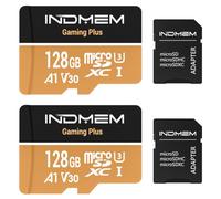 128GB Micro SD Card 2 Pack MicroSDXC U3 V30 A1 TF Cards with 2 Adapters