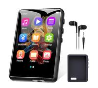 128GB MP3 Player with Bluetooth 5.4, 2.4 inch Full Touchscreen Portable Music Player HiFi Lossless Digital Audio Player with Speaker, FM Radio, E-Book, Earphones Included