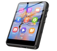 128GB MP3 Player with Bluetooth 5.4, 2.4 inch Full Touchscreen Portable Music Player HiFi Lossless Digital Audio Player with Speaker, FM Radio, E-Book, Earphones Included (128GB-Black)