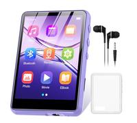 128GB MP3 Player with Bluetooth 5.4, 2.4 inch Full Touchscreen Portable Music Player HiFi Lossless Digital Audio Player with Speaker, FM Radio, E-Book, Earphones Included