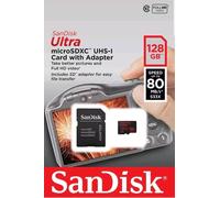 SanDisk Ultra 128GB microSDXC UHS-I Card with Adapter, Black, Standard Packaging (SDSQUNC-128G-GN6MA)