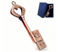 128GB USB 2.0 Flash Drive,Smozer Metal Love Heart Key Shaped USB Drive Thumb Drive USB Computer Memory Drive Nice Gifts for Wedding/Anniversary/Photography (128GB, 1 Pack with Gift Box)