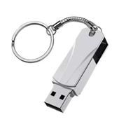 128GB USB 3.0 Flash Drive, Rotating Metal Thumb Drive with Write Protection Switch(Silver)