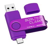 128GB USB Type-C Flash Drive, BorlterClamp USB C 3.0 Jump Drive Memory Stick Dual Port for Android Smartphones Samsung Galaxy S10/S9/S8/Note 9, LG, Huawei, Tablets & Computer (Purple)