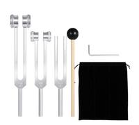 (128Hz, 256Hz, 512Hz)Tuning Fork Set, Tuning Forks with Reflex Hammer for Chakra/Healing/Sound Therapy/ Repair