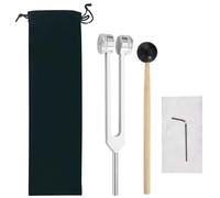 128Hz Tuning Fork Set, Aluminum Alloy Tuning Fork Dual Mallets, Medical Grade Sound Therapy Tool for Healing, Chakra Balancing, Meditation, Anti Magnetic Design