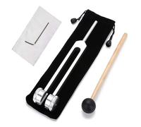 128Hz Tuning Fork Set for Sound Therapy - Medical Grade Vibrational Healing Tool with Mallet, Silicone Hammer & Cleaning Cloth - Relaxation, Stress Relief & Holistic Wellness