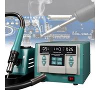128L/min Programming Soldering Station, 1500W Smart Digital Display Soldering Iron Kit, 100-500°C Precise Temperature Control, Anti-Static Design&Set Storage Memory, for Phone PCB Chip Weld Repair