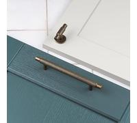 128mm Antique Brass Cabinet Handle Rustic Textured Cupboard Door Drawer Pull Wardrobe Furniture Replacement Upcycle