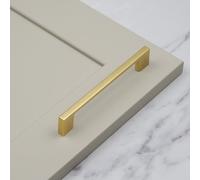 128mm Brushed Brass Slim Pull Handle for Kitchen Cabinet Cupboard Door Drawer Pull Wardrobe Bedroom Bathroom Furniture Replacement