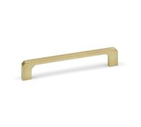128mm Brushed Brass Cabinet Handle Slim Gold Cut Corners Door Drawer Cupboard Pull