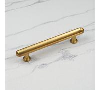 128mm Brushed Brass Gold Modern Grooved Cabinet Handle Cupboard Door Drawer Pull Wardrobe Furniture Replacement Upcycle