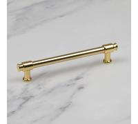 (128mm Handle) Gloss Gold Cabinet Handles & Matching Knob