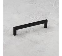 Matt Black Kitchen Cupboard Squared Handle Pull with 128mm Centres