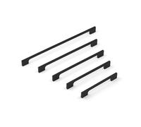 Handle & Home Matt Black Cabinet Handle 128mm - Modern Slim Zinc Drawer Pull for Kitchen Cupboards, Wardrobes and Furniture Doors