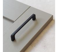 128mm Matt Black Cabinet Handle Slim Square Cupboard Drawer Door Pull Bedroom Bathroom Wardrobe Furniture Replacement Upcycle