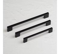 128mm Matt Black Cabinet Handle Slim Square Kitchen Cupboard Door Drawer Pull Bathroom Bedroom Furniture Replacement Upcycle