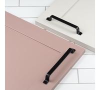 128mm Matt Black Strap Cabinet Handle Cupboard Door Drawer Pull