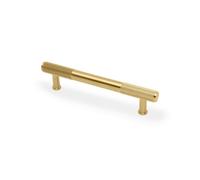 128mm Satin Brass Reeded Ends Handle
