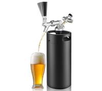 128oz Mini Keg Growler, Stainless Steel Mini Keg Tap System for Homebrew | Portable Mini Keg Dispenser, Draft Beer Dispenser with Kegerator Parts, Ball Lock Keg Tap, Mini Keg CO2 Regulator