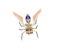 128PCS Darknet Assassin A 3D Metal Puzzle Model Kit, Steampunk Mechanical Insect Assembly, Cyberpunk Display Collectible for Adults