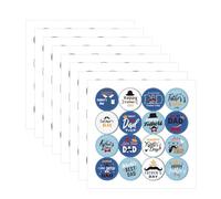 128Pcs Fathers Day Stickers, 40mm Round Self-Adhesive Happy Father's Day Decorations Decals, Best Dad Ever I Love You Dad Stickers for Crafts, Gift Bags, Cards & Envelope Seals