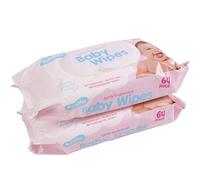 128x Lightly Scented Baby Wipes, Alcohol Free Fragranced Newborn Gentle Skin Cleaning Nappy Changing Hygiene