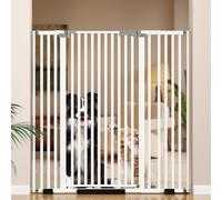 129.5cm Extra Tall Cat Fence for Doorway, 30-49 Inch Wide Automatic Lock Gate with Extension Kits, No Drilling, Pressure Mounted Dog Fence for Stairs, Doorways, Kitchen, Hallway