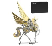 129+Pcs 3D Metal Unicorn Model Kit, Cyberpunk Mechanical Animal, Display & Gift for Teens 16+ and Collectors (Golden)