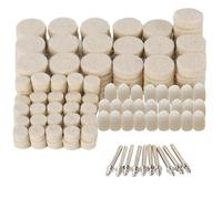 129 Pcs Wool Felt Polishing Buffing Wheels for Dremel Rotary Tool Accessories, with 1/8" Shank, Suitable for Jewelry Metal Polishing, Professional Polishing Wheel Set