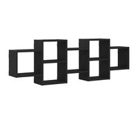 (129 x 18 x 42 cm) vidaXL Wall Shelf Black Oak 129x18x42 cm Engineered Wood floating shelf