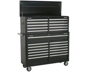 1290 x 465 x 1495mm 23 Drawer Combination Tool Chest - BLACK Mobile Storage Case