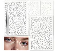 1292 Pcs Self Adhesive Face Gems with Tweezers Eye Rhinestones for Makeup Festival Face Jewels, Stick On Pearls Hair Gems, Pearl Rhinestones Stickers for Faces, Hair, Eye, Makeup, Nail