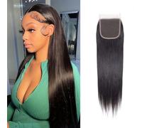 12A Brazilian Straight 4x4 HD Lace Closure Free Part Transparent HD Lace Closure 100% Unprocessed Human Hair Transparent LaceClosures Pre Plucked Natural Black 18 Inch